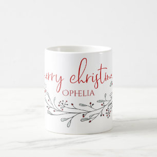 Julfiende Foliage och Berries Kaffemugg