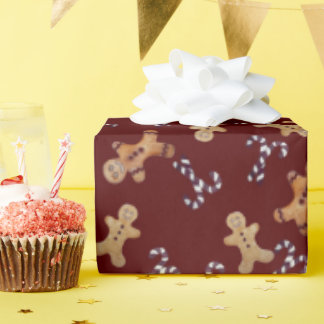 Julfigursättning Maroon Pepparkaksgubbes & Candy c Presentpapper