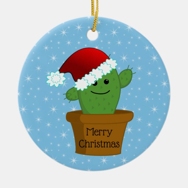 Julfikus i en tomteluva julgransprydnad keramik (Framsidan)
