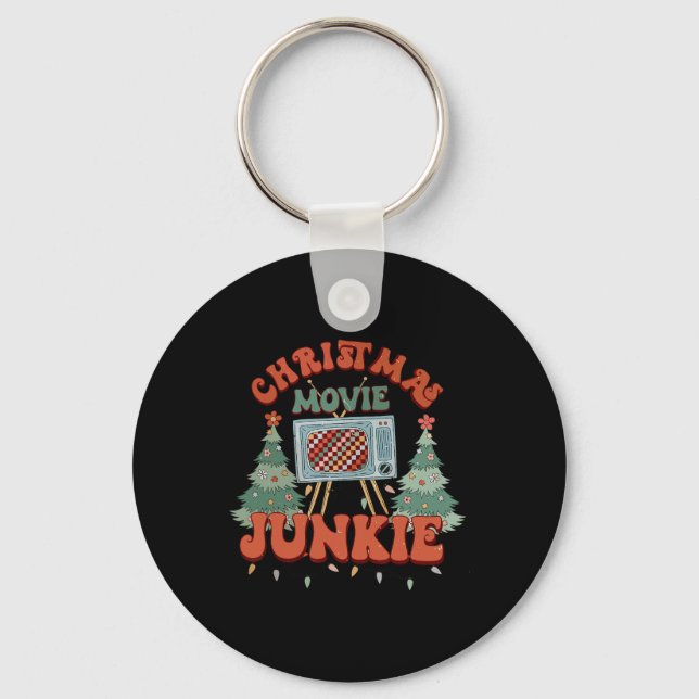 Julfilm Junkie Retro Julgran Chrism Nyckelring (Framsida)