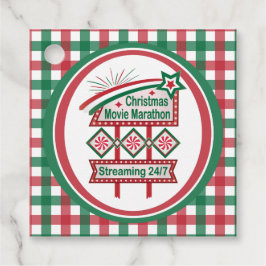 Julfilm Marathon Retro Marquee Festive Gåvor Etiketter