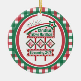 Julfilm Marathon Retro Marquee Festive Julgransprydnad Keramik