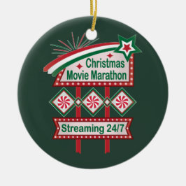 Julfilm Marathon Retro Marquee Festive Julgransprydnad Keramik