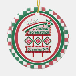 Julfilm Marathon Retro Marquee Festive Julgransprydnad Keramik