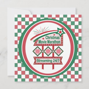 Julfilm Marathon Retro Marquee Festive Kort