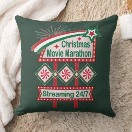 Julfilm Marathon Retro Marquee Festive Kudde