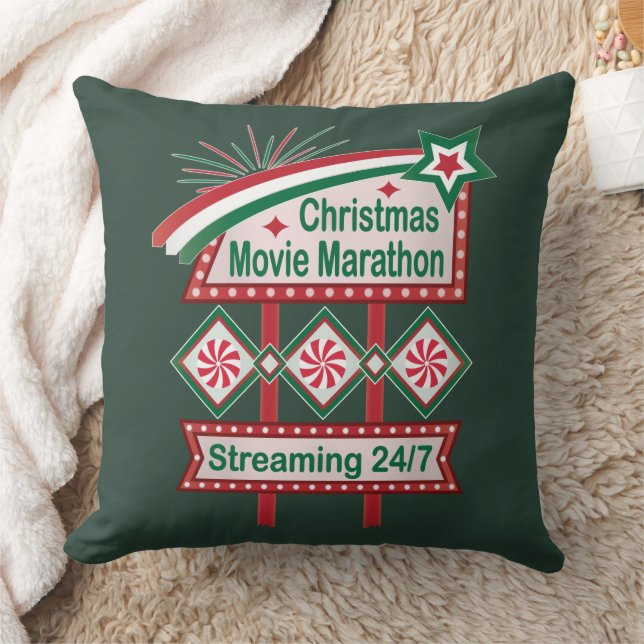 Julfilm Marathon Retro Marquee Festive Kudde (Filt)