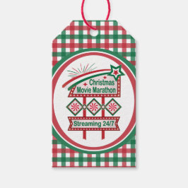 Julfilm Marathon Retro Marquee Festive Presentetikett