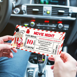 Julfilm Natten Födelsedagsfest biljett Invi Inbjudningar