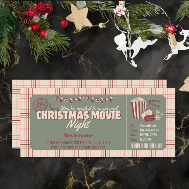Julfilmens nattinbjudan till biljett-kupong (Skapare uppladdad)