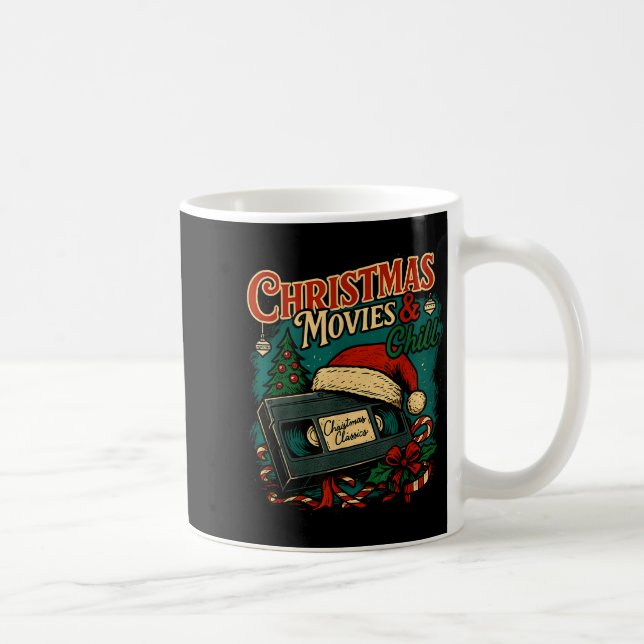 Julfilmer Chill Retro Vhs Höcklig Nostalgi Kaffemugg (Höger)