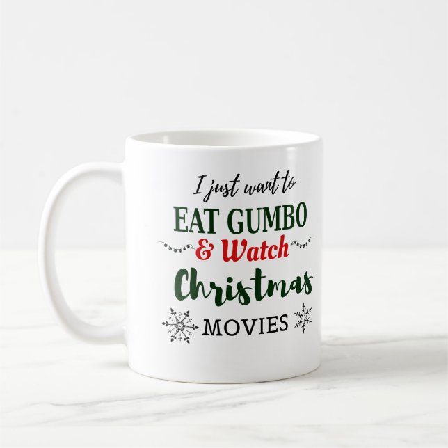 Julfilmer och Gumbo Funny Cajun Louisiana Kaffemugg (Vänster)