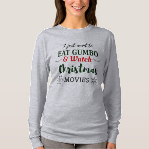 Julfilmer och Gumbo Funny Cajun Louisiana T Shirt