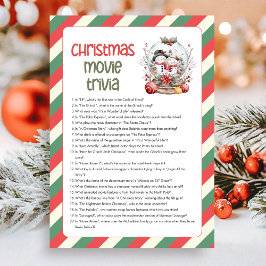 Julfilms Trivia Spel Julkort