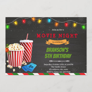 Julfilmskväll födelsedagsfest inbjudningar