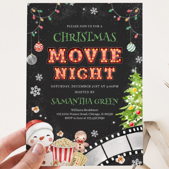Julfilmskväll Julfest Inbjudningar (Skapare uppladdad)