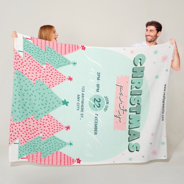 Julfilt, Stor 150 cm x 200 cm Fleecefilt (På plats)