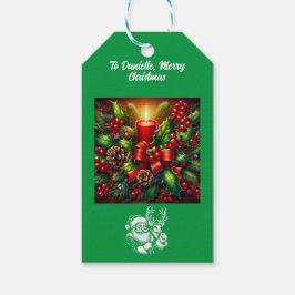 Julfina ljus och Polar Bear Presentetikett