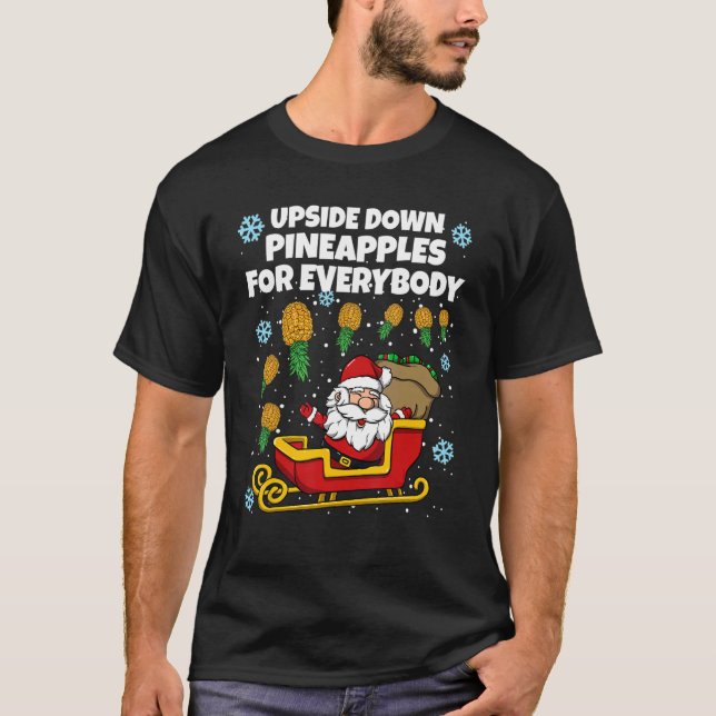 Julfingret, tomten uppe och ned, ananas för t shirt (Framsida)