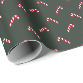 Julfir grönt röd söt candy cane elegant presentpapper