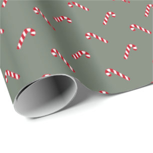 Julfir grus grönt röd candy cane söt presentpapper