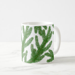 Julfir träd grenar kaffemugg