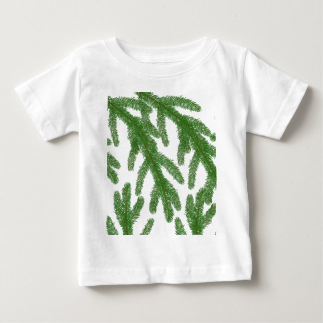 Julfir Träd Grenar T Shirt (Framsida)