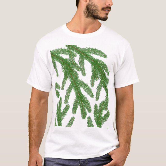 Julfir Träd Grenar T-Shirt (Framsida)