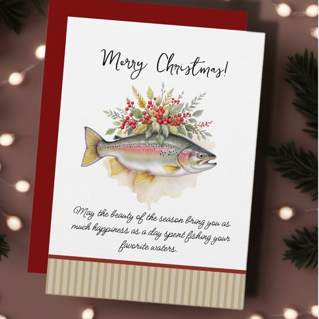 Julfirande för fiskare (Celebrate the holiday season with our Fishing-Themed Christmas Cards collection! )
