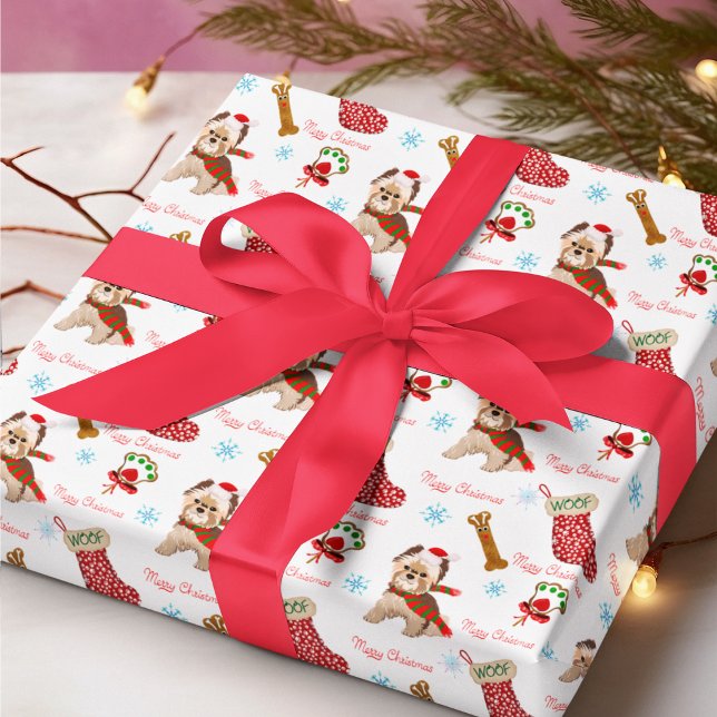 Julfirande med Yorkie   Presentpapper (Calling all Yorkie Fans- this is the Christmas paper for you!)