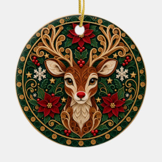 Julfirande och presentgivande. julgransprydnad keramik