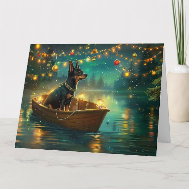 Julfirande resa med australiensisk kelpie kort (Framsida)