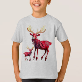 Julfirande Röd Ren Stilig T Shirt