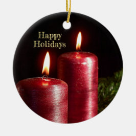 Julfirande Röda Ljus Vinterlov Julgransprydnad Keramik