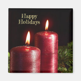 Julfirande Röda Ljus Vinterlov Magnet