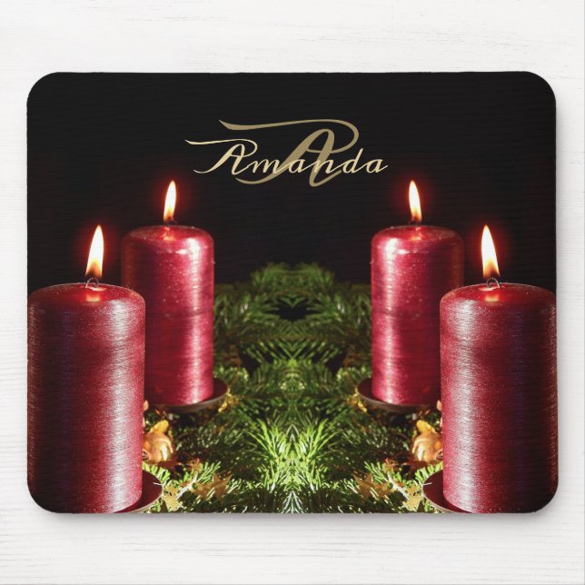 Julfirande Röda Ljus Vinterlov Musmatta (Framsidan)