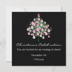 Julfirande Rosa Tema Inbjudan