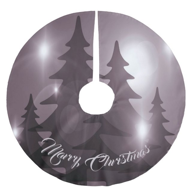 Julfirande Rosa Träd Lila Elegant Julgransmatta Borstad Polyester (Framsidan)