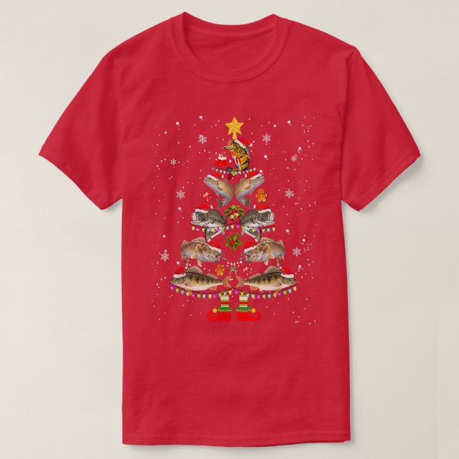 Julfiske i Julgran God jul P T Shirt (Design framsida)