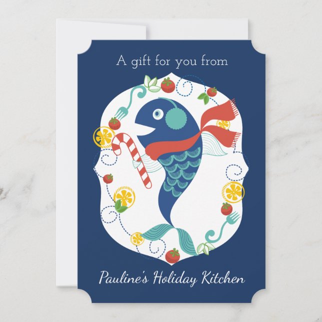 Julfiskkocksrestaurang, candy cane catering julkort (Framsida)