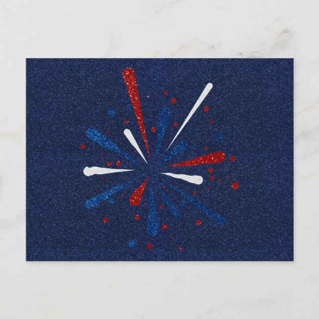 Julfjärde Fireworks Glitter Vykort (Framsida)