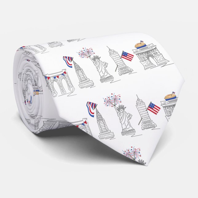 Julfjärde Patriotic USA NYC New York Landmarks Slips (Rullad)