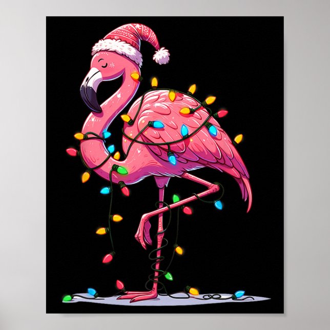 Julflamingo Älskare Santa Julafton Kvinnor Manar K Poster (Framsidan)