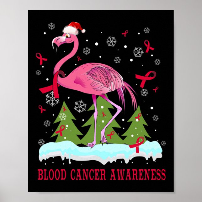 Julflamingo Blodcancer Medvetenhet Present Poster (Framsidan)