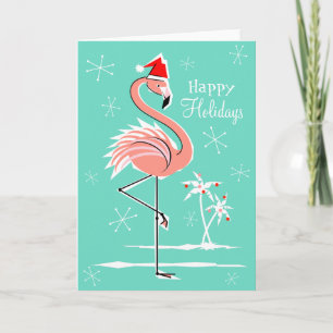 Julflamingo Glad helg, framtext Helgkort
