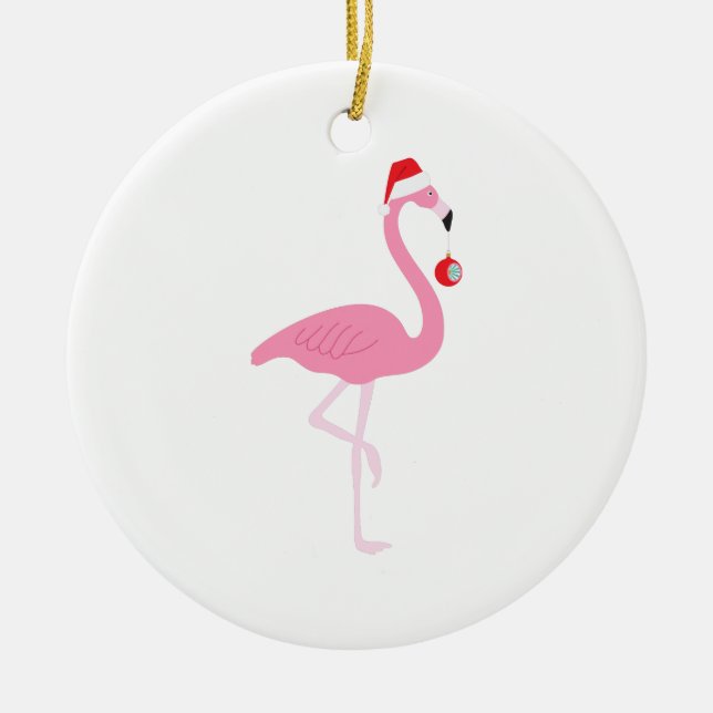 JulFlamingo Julgransprydnad Keramik (Framsidan)