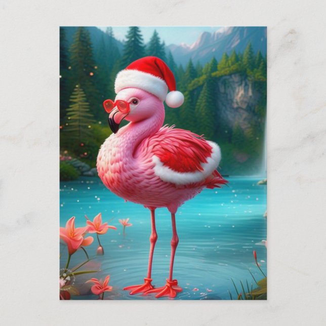 Julflamingo Jultomten-47475 Helg Vykort (Framsida)