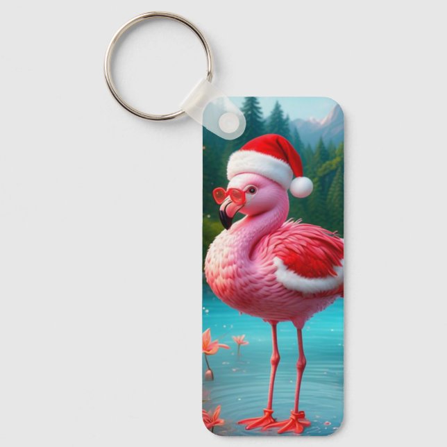 Julflamingo Jultomten-47475 Nyckelring (Framsida)