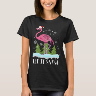 Julflamingo med jultomten, Låt det snöa T Shirt