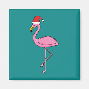 Julflamingo med Santa Hat Magnet